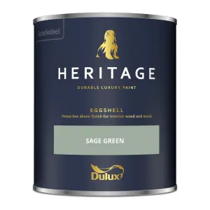 Dulux Trade Heritage Sage Green Eggshell Wall paint, 750ml