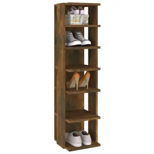 Berkfield Shoe Racks 2 pcs Smoked Oak 27.5x27x102 cm Engineered Wood