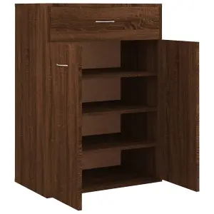 Berkfield Shoe Cabinet Brown Oak 60x35x84 cm Engineered Wood