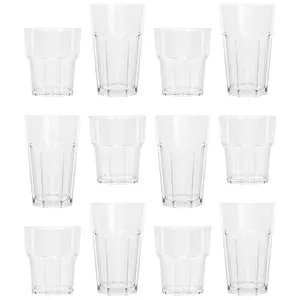 Reusable Plastic Tumblers & Highball Glasses 12-Piece Set