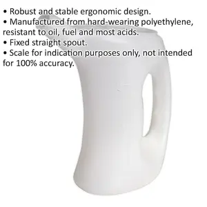 1 Litre Durable Measuring Jug with Spout - Oil & Fuel Resistant Polyethylene