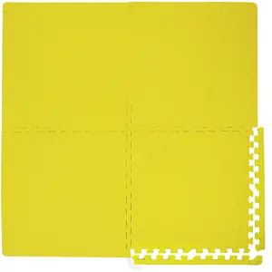 EVA Interlocking Gym/Yoga Mats in Yellow Anti-Fatigue Soft Foam Exercise Play Floor Tiles