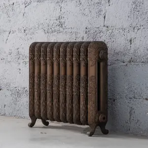 Arroll Daisy Cast iron Bronze 10 Column Radiator, (W)684mm x (H)597mm