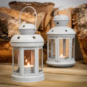 Nicola Spring - Metal Hanging Tealight Lanterns - 16cm - Pack of 6