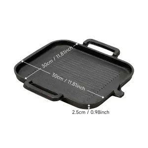 Large Cast Iron Griddle Pan with Dual Handles and Pour Spout for Camping and Family Cooking Adventures