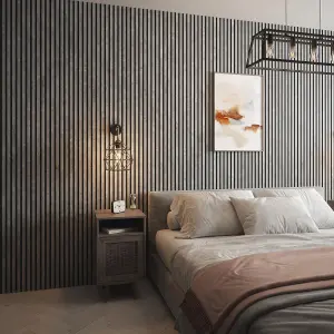 Kraus Acoustic Slat Wall Panel 3D Wood - Concrete Grey - 290x120mm - Sample