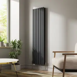 Right Radiators 1800x480 mm Vertical Double D Shape Flat Panel Designer Radiator Anthracite