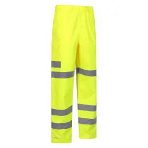 Mountain Warehouse Unisex Adult Waterproof High-Vis Work Over Trousers Yellow (3XL)