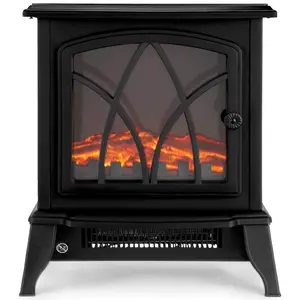 NETTA Electric Stove Heater Fireplace Fire Log Effect 2000W - Black