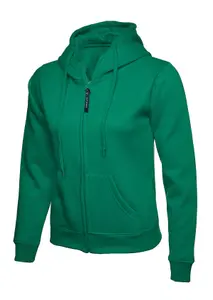 Uneek - Women's/Ladies Classic Full Zip Hooded Sweatshirt/Jumper - 50% Polyester 50% Cotton - Kelly Green - Size 3XL