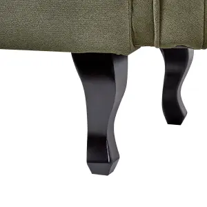 Right Hand Velvet Chaise Lounge Olive Green LATTES II