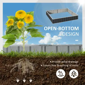 Outsunny Metal Raised Garden Bed No Bottom DIY Large Planter Box w/ Gloves