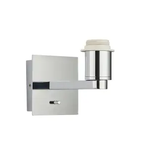 Indoor Wall Light Fitting - Polished Chrome - Square Wall Plate - Modern Design