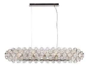 Ceiling Pendant Light Bright Nickel Plate & Clear Glass 8 x 40W E14