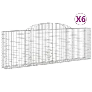 Berkfield Arched Gabion Baskets 6 pcs 300x30x100/120 cm Galvanised Iron