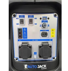 Autojack Petrol Generator Quiet Portable Suitcase Camping Inverter 1800W