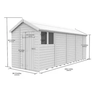 DIY Sheds 7x19 Apex Shed - Single Door With Windows