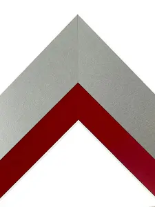 Metro Light Grey Frame with Red Mount for Image Size 50 x 40 CM