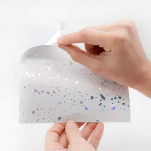 Walplus Terrazzo Holographic Glitter White Tile Stickers Metallic Multipack 120Pcs