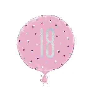 Unique Party Glitz Prismatic Age Foil Balloon Pink (100)