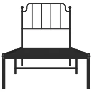 Berkfield Metal Bed Frame without Mattress with Headboard Black 80x200cm