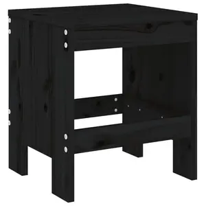 Nazayah 17 Stories Bar Set with Wood Frame and Solid Wood Outer Material Black