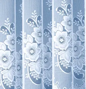 Floral Design Net Lace Curtain Jardiniere with Elevated Base 381cm width x 137cm drop