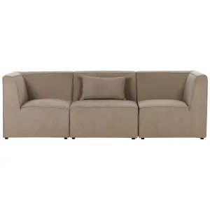 3 Seater Modular Jumbo Cord Sofa Taupe LEMVIG