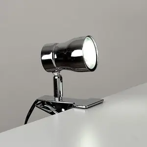 ValueLights Clamp On Desk Lamp Spotlight In Polished Chrome Finish