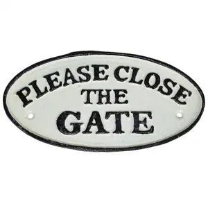 Please Close the Gate Cast Iron Sign Plaque Wall Fence Gate Post Garden Home