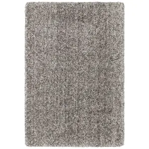 Grey Luxurious , Modern , Plain , Shaggy Easy to Clean Rug for Living Room, Bedroom - 160cm X 230cm