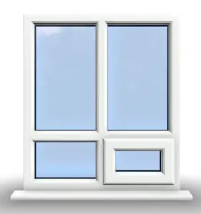 1195mm (W) x 995mm (H) PVCu StormProof Casement Window - 1 Bottom Opening (Right)  - White Internal & External