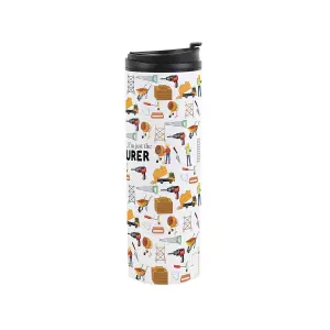 Labourer Travel Mug - Novelty Tradesman & Workers Gift - Stainless Steel Vacuum-Sealed Double-Walled Hot/Cold Drinks Travel Flask