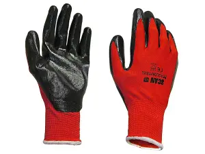 Palm Dipped Black Nitrile Gloves - Extra Large (Size 10)