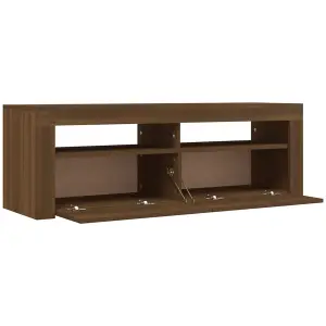 vidaXL TV Cabinet with LED Lights Brown Oak 120x35x40 cm