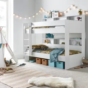 Olly White Storage Bunk Bed With Drawer With Pocket Mattresses