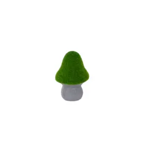 Terrastyle Green, grey Ceramic Mushroom Garden ornament (H)15cm