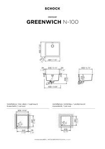 Schock Composite Granite Greenwich Magma 1.0 Bowl Inset Undermount Kitchen Sink - GREN100MA