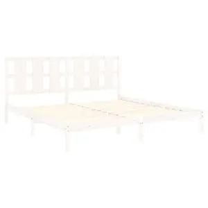 Berkfield Bed Frame White Solid Wood Pine 200x200 cm