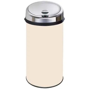 Inmotion 42L Cream Stainless Steel Auto Sensor Kitchen Waste Dust Bin