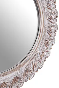 Interiors by Premier Plume Antique Grey Acanthus Leaf Wall Mirror