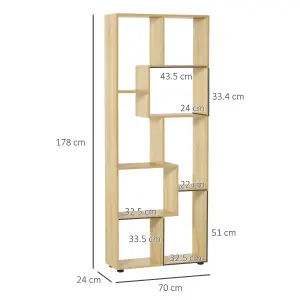 HOMCOM Multipurpose 8-Grid Bookshelf Shelf, Bathroom, Kitchen