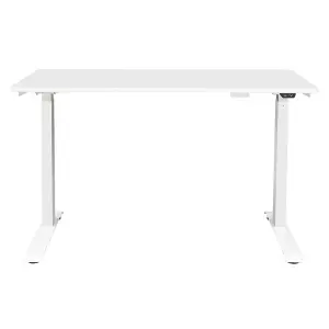 Ergonomic White Electric Sit-Stand Desk with Twin Monitor Bracket - 1200x600mm Office Set