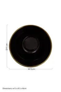 Maison by Premier Ida 15cm Black Glass Bowl