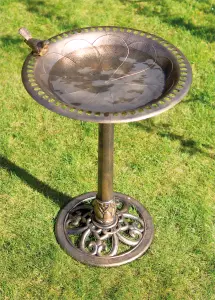 Pedestal & Weather Resistant Easy Assemble Free Standing Bronze Bird Bath