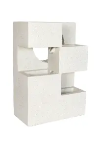 Easy Fountain Cube Falls Solar Powered Garden Feature - Concrete Effect -  L 17 cm x W 32 cm x H 44 cm