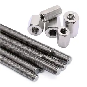 5 x Fully Threaded Screw Rod M6 x 300mm Steel Studding Bar & 10 Connector Nuts