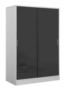 REFLECT XL 2 Door Sliding Wardrobe in Gloss Grey Door Fronts and Matt White Carcass