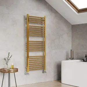 EMKE Central Heating Towel Rails Heated Towel Rail Bathroom Radiator Warmer 1200x500mm, Gold