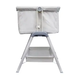 Snoozie Folding Travel Cot with Mattress Light Grey